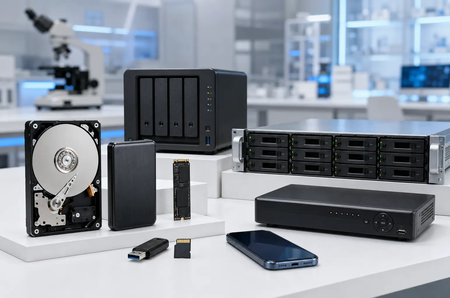 هارد داخلی، SSD، هارد اکسترنال، ذخیرهساز سازمانی، فلش و کارت حافظه